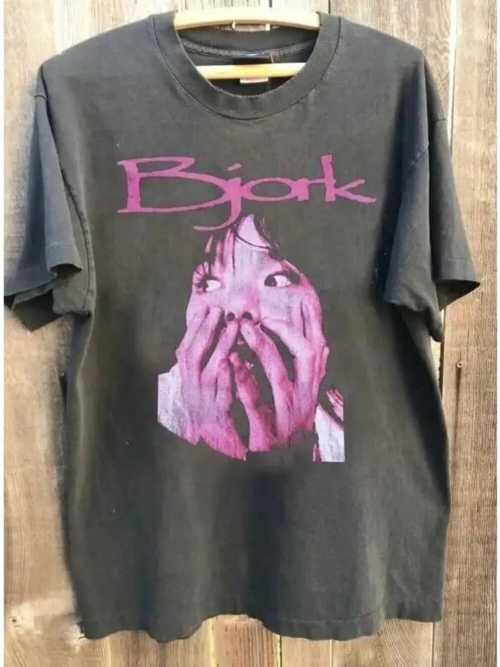 Vintage Bjork Rock Face Short Sleeve Classic Shirt